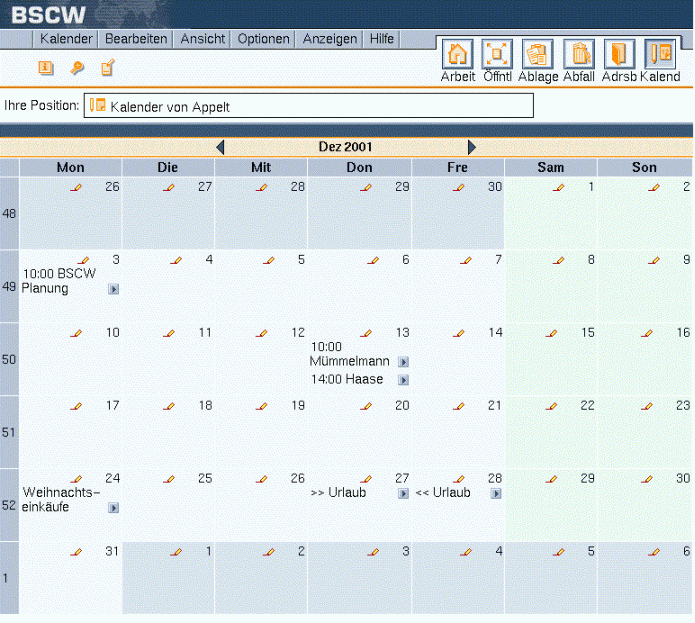 screenshot calendar month view