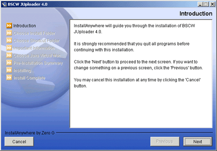 Startseite Uploader-Installationsprogramm
