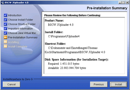 installation details