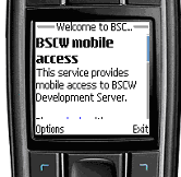 Mobile log-in to BSCW