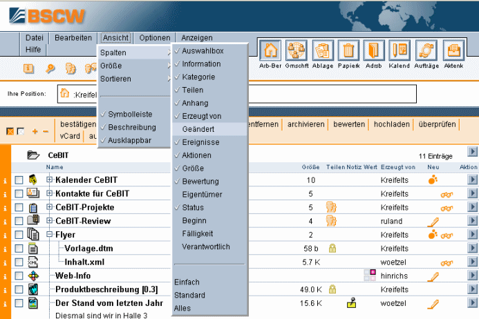 Ordneransichten einstellen