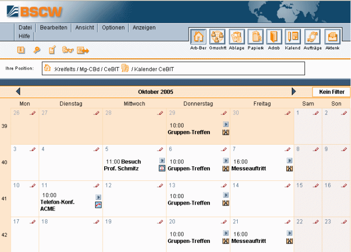 Kalender-Monatsansicht